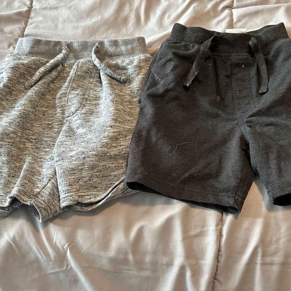 Gray and Black Casual Shorts Set